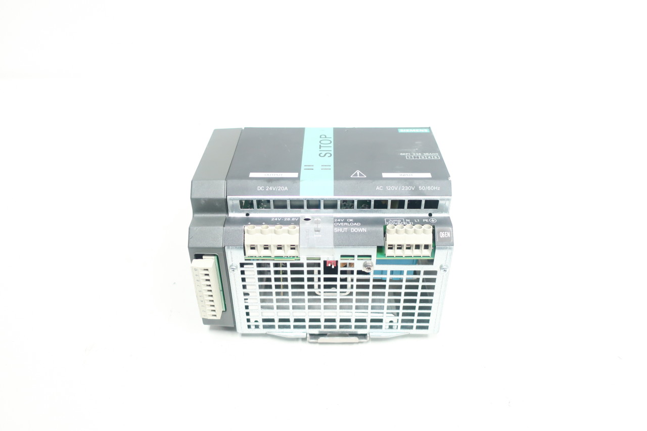 Siemens 6EP1336-3BA00 Sitop Modular Power Supply 120/230v-ac 20a Amp 24v-dc