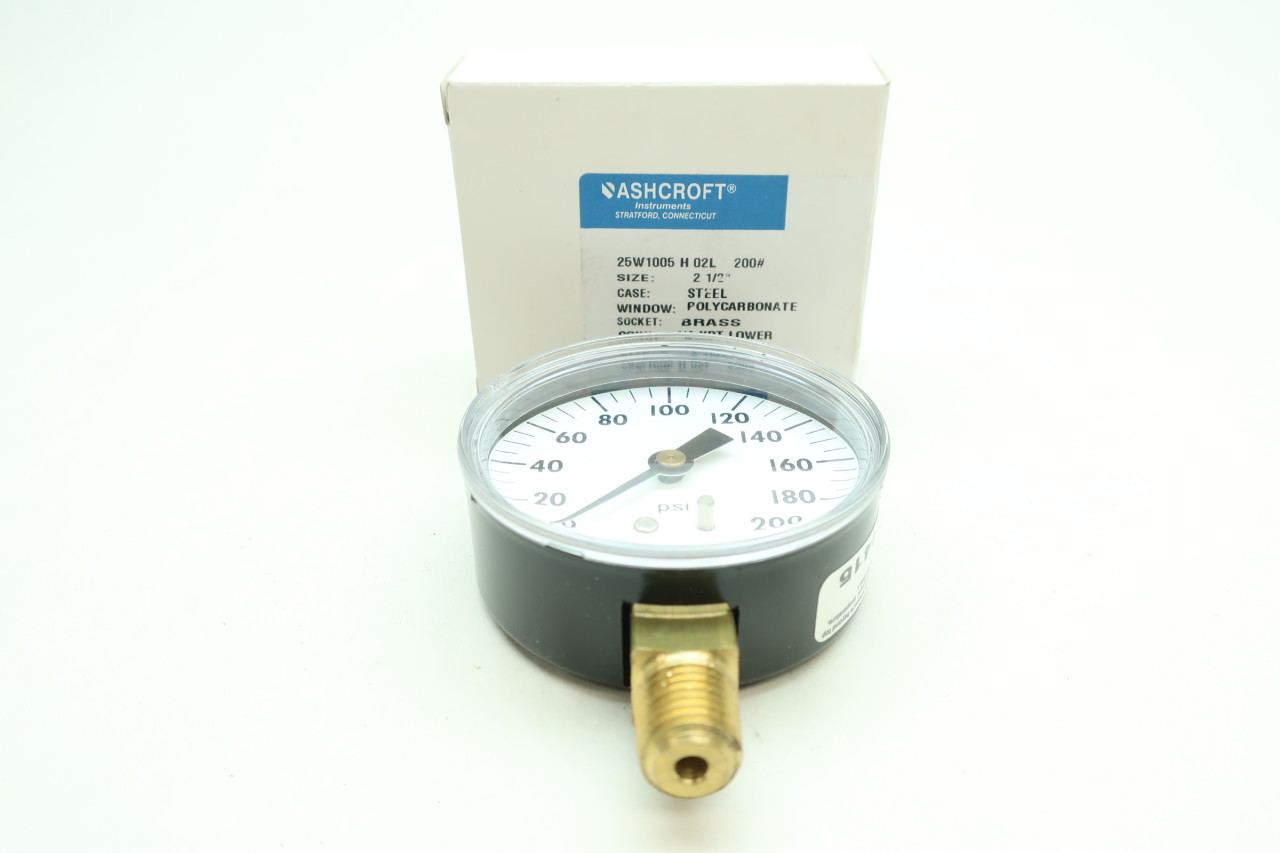 Ashcroft 25W1005-H-02L-200# Pressure Gauge 0-200psi 1/4in Npt 
