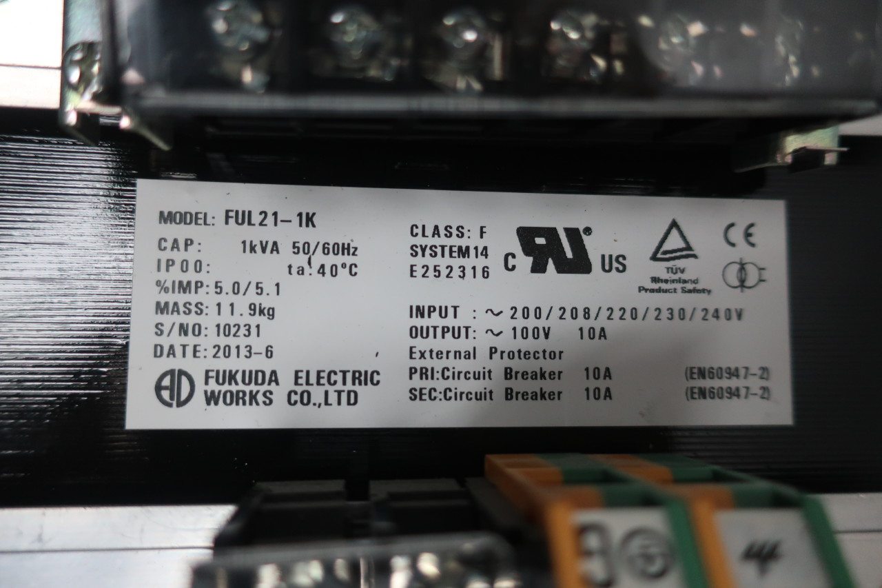 FUKUDA FUL21-1K 1KVA 200/208/220/230/240V-AC 100V-AC VOLTAGE FUKUDA FUL21-1K 1KVA 200/208/220/230/240V-AC 100V-AC VOLTAGE