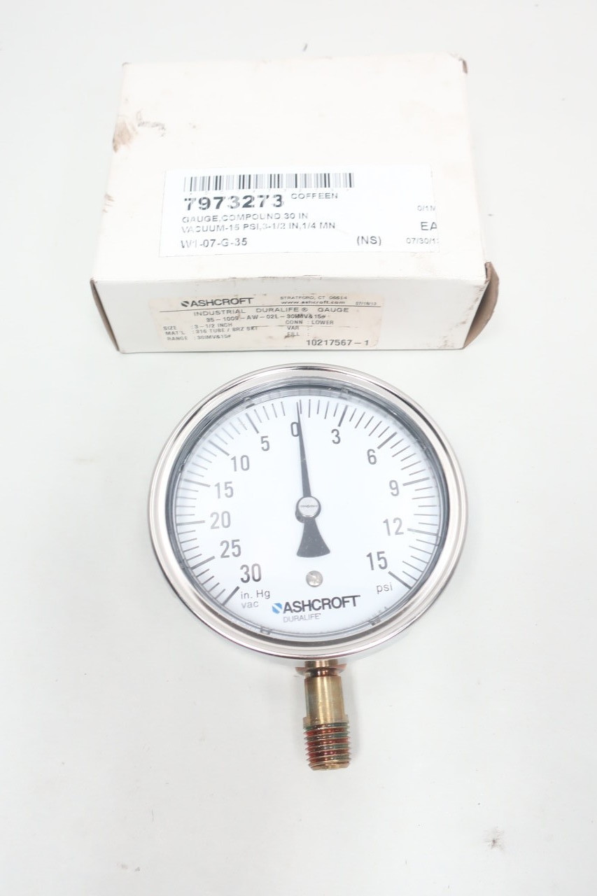 Ashcroft 1009 DURALIFE Pressure Gauge 35 1009aw 02l 300 for sale online 