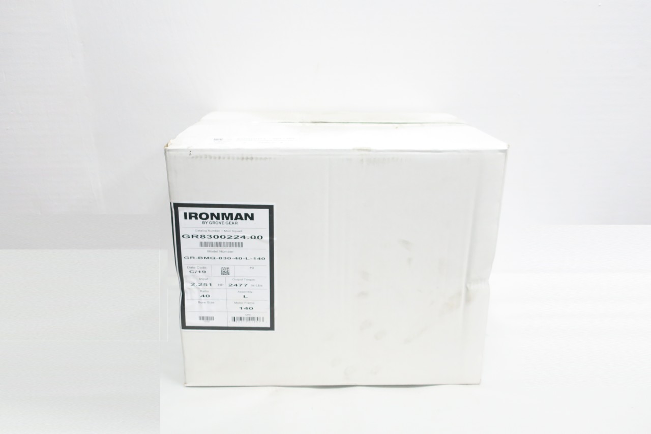 GROVE GEAR GR8300224.00 GR-BMQ-830-40-L-140 IRONMAN 7/8IN 1-1/4IN 40:1  RIGHT ANGLE GEAR REDUCER