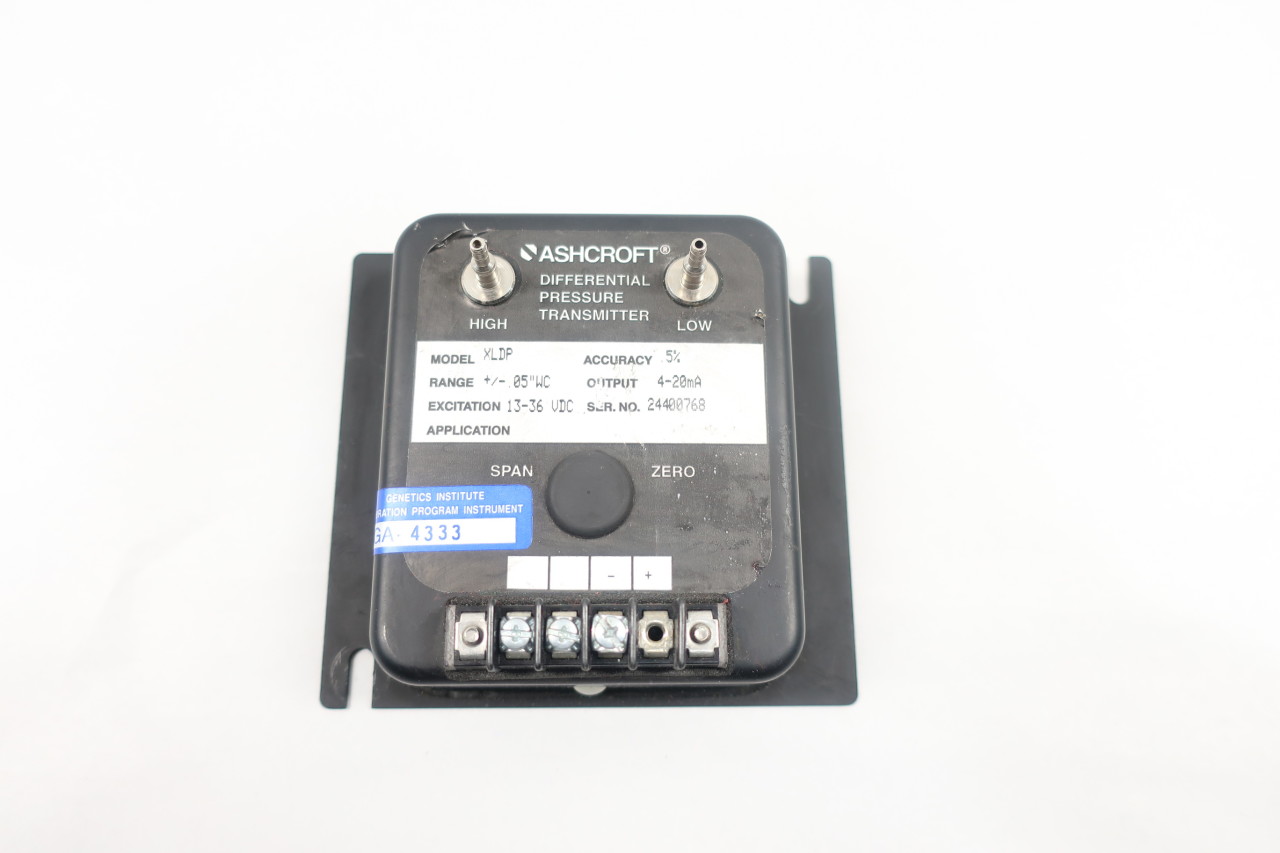 ASHCROFT XLDP Differential Pressure Transmitter 4-20MA 1.5IN WC 13-36V-DC 