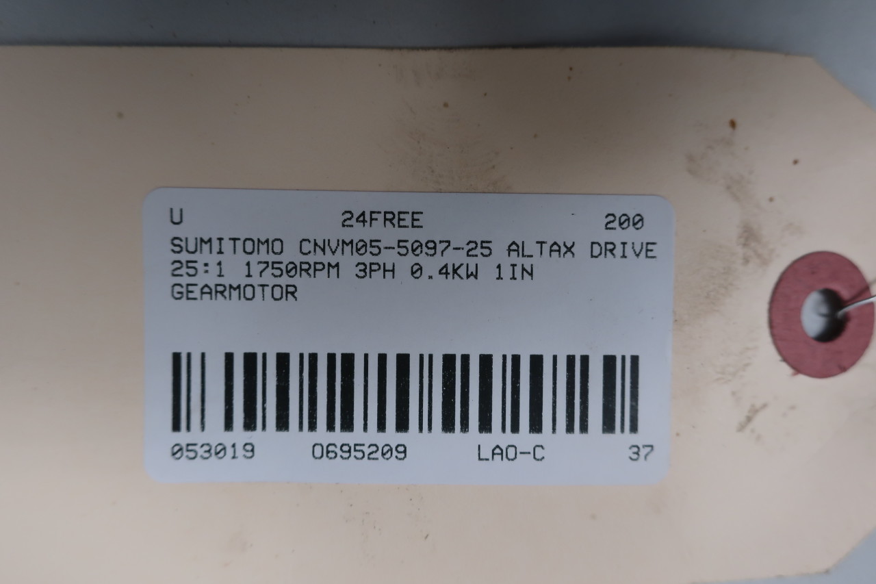 Sumitomo CNVM05-5097-25 Altax Drive Gearmotor 69.2rpm 3ph