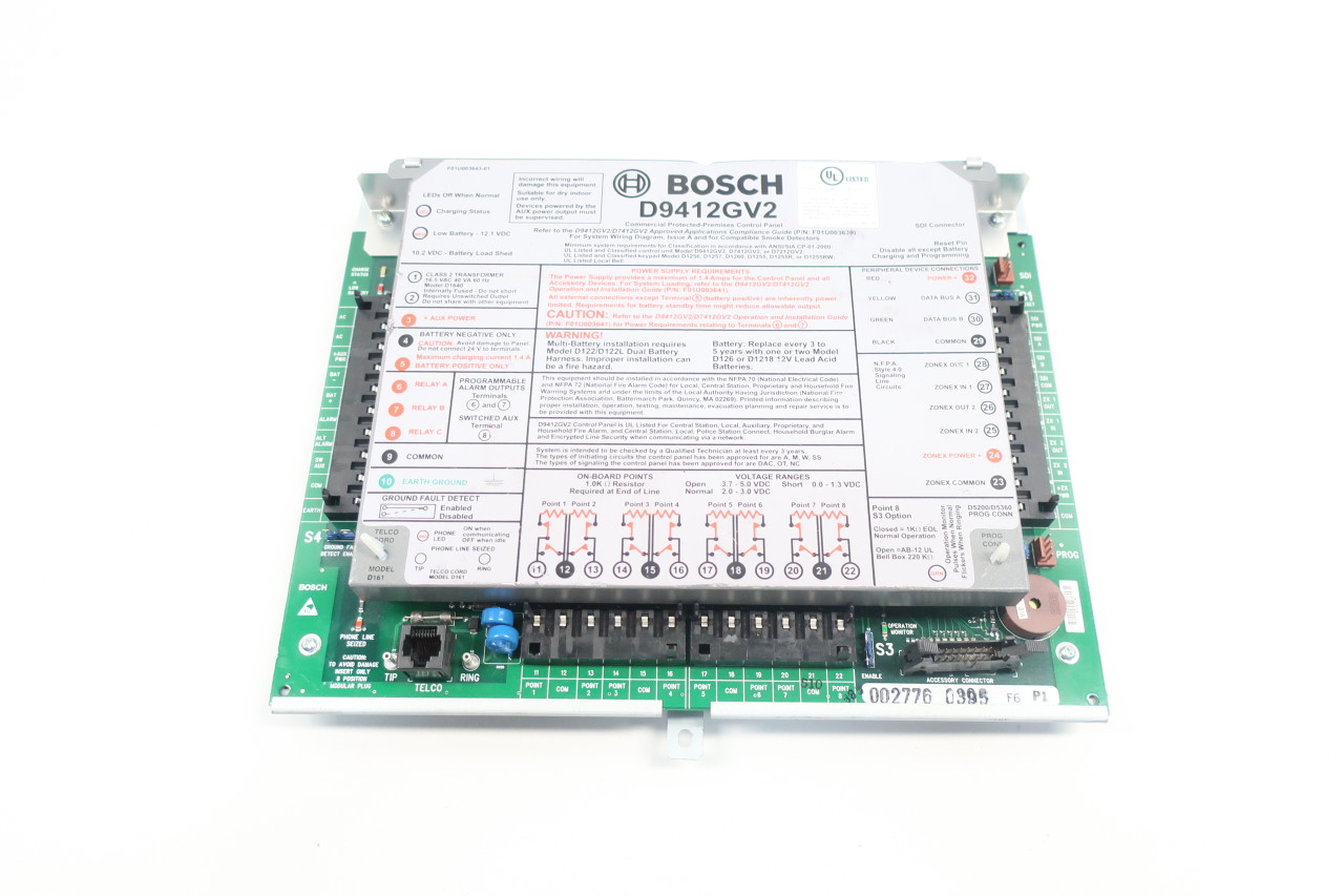 Bosch D9412GV2 Commercial Protected Premises Control Panel