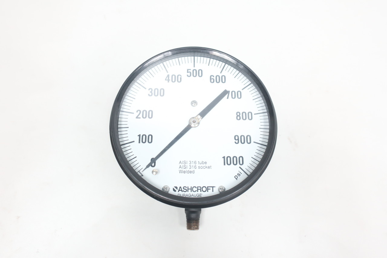 Ashcroft 35-1009AWL-02L-200# Duralife 3-1/2in 1/4in Npt 0-200psi Pressure Gauge 